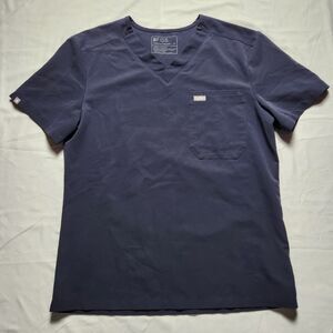 FIGS Mens Medium Slim Leon 3-Pocket Scrub Top Navy M21SW1051